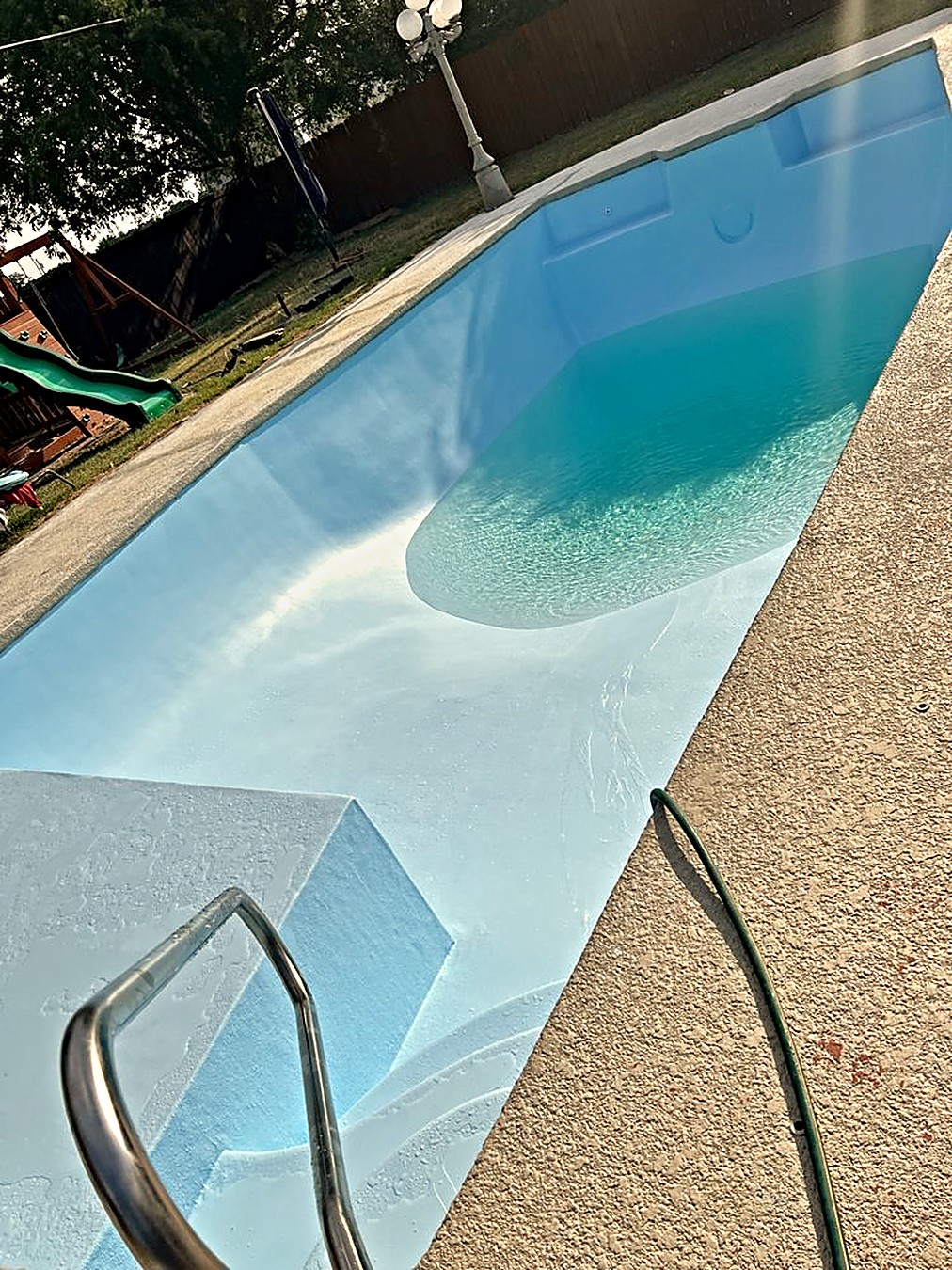 A fresh surface part-way through the first fill
