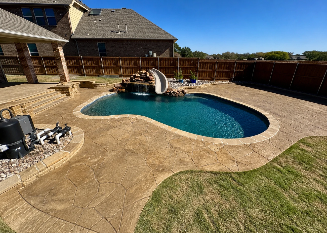 DFW Pools and Spa technician on a service call