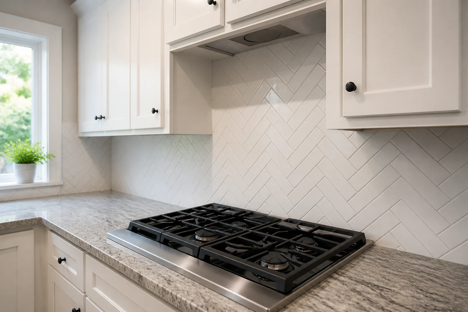 Herringbone backsplash presentation remaster