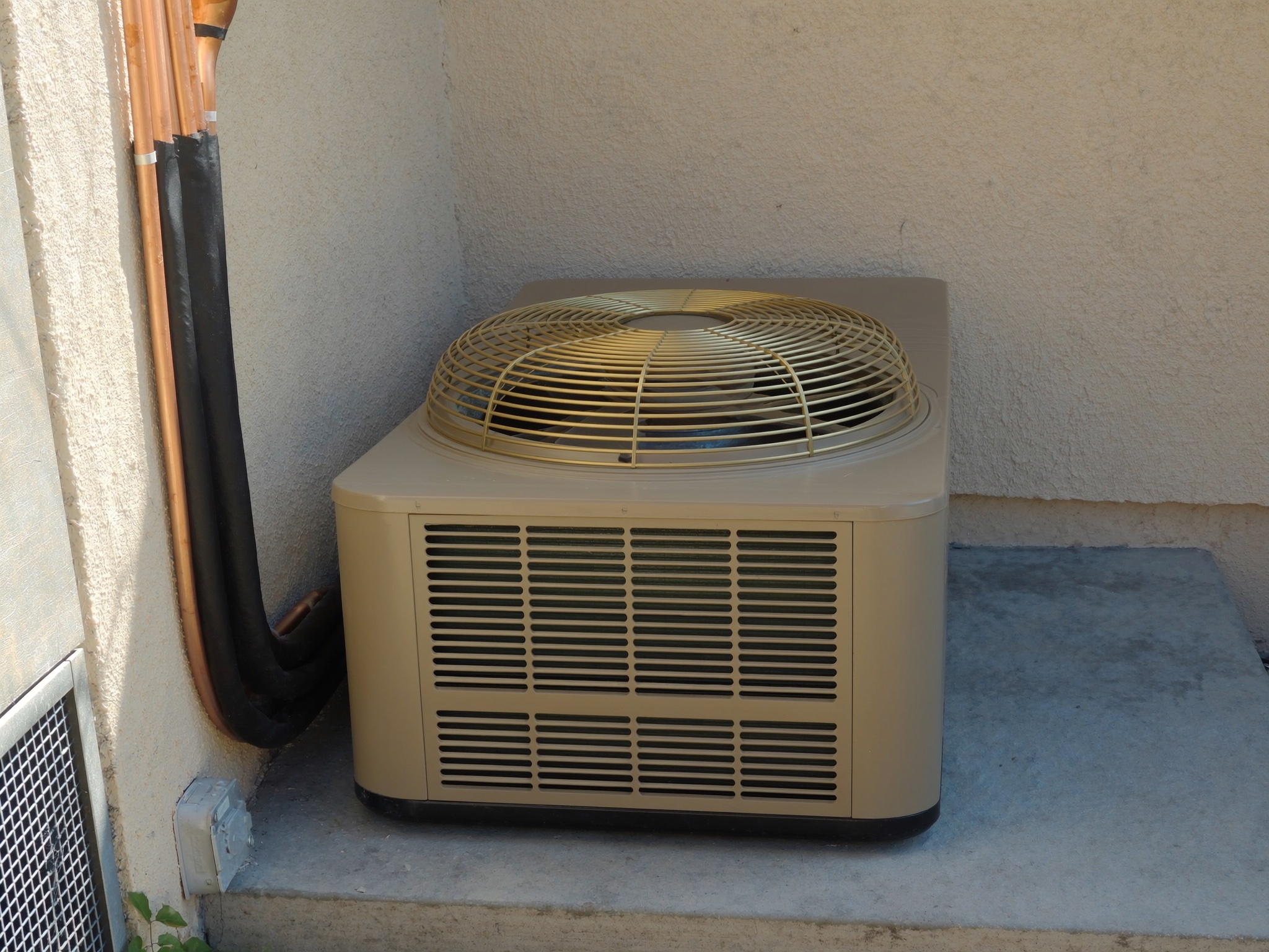 Heat pump condenser install, Prosper, TX