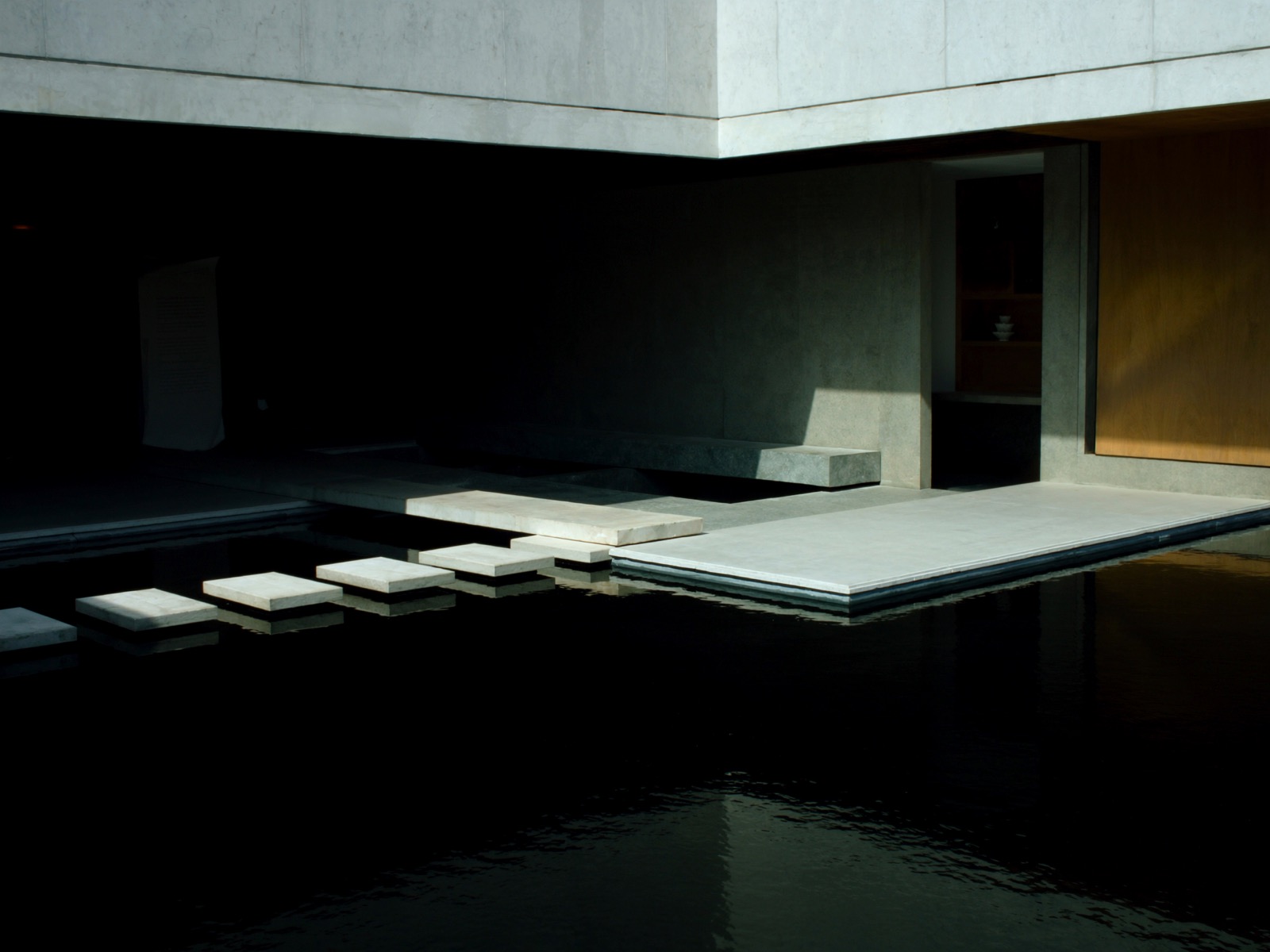 Geometric pool with architectural steppers, Southlake, TX